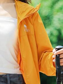 CAMEL CROWN Chaqueta de mujer para exteriores con protección UV, resistente al agua, transpirable y que absorbe la humedad. Adecuada para primavera y verano. Diseño unisex. - girasol - Ver 3
