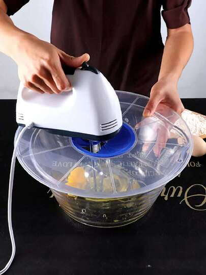 1pc Silicone Splash Guard, Suitable For Mixing Bowls, Prevents Splashing Of Eggs, Batter And Sauces, Great For Christmas, Halloween, Thanksgiving And Valentine's Day Cooking Prep, Fits Manual And Electric Mixers, Splatter Cover