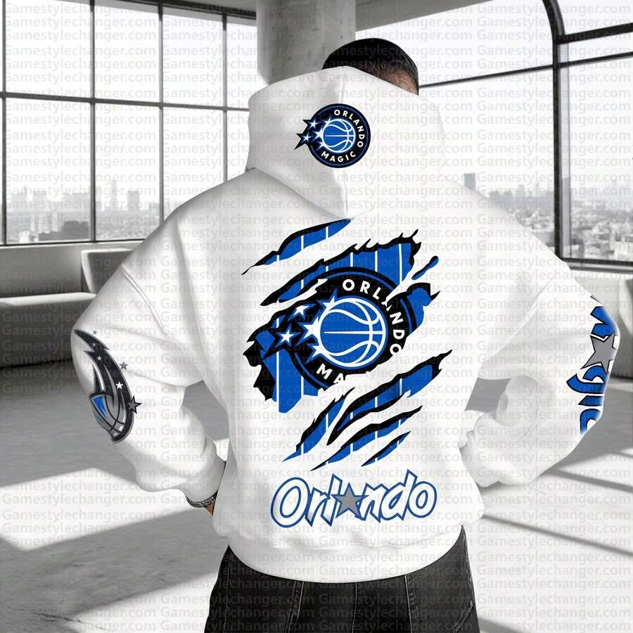 N-B-A Orlando Magic Sports Hoodie, 3D Print Men's Fashion Pullover (Unisex) - Perfect Sports Gift.-3-1 - phong cách - Xem 1