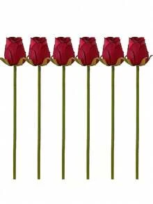 6pcs Artificial Silk Rose Flowers, 25cm Long Fake Rose Stems, Suitable For Valentine's Day, Mother's Day, Home Wedding Party Decor, Tabletop Centerpiece, DIY Wedding Bouquet - Multicolor - View 15