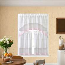 Kitchen Window Curtains - Pink - View 4