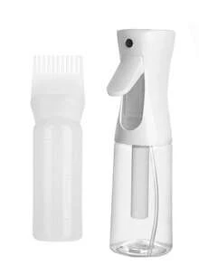 2件組美髮護理套組：1個噴霧瓶 (200ml) + 1個髮油塗抹器；髮根梳塗抹器－髮油塗抹瓶頭設計為梳子形狀，軟身帶刻度，方便調配髮色，也可加入髮油打造自然蓬鬆髮型。美髮造型工具/髮飾 - 彩色 - 查看 3