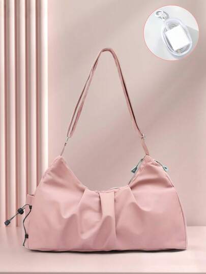 Bolsa de gimnasio de unicolor con compartimento para zapatos y bolsillo impermeable