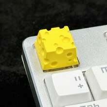 1个机械键盘，配备透明可爱奶酪造型键帽，采用原厂高度设计，ABS材质，并带有可更换的ESC键。是一款可爱的DIY电脑配件礼品。 - 彩色 - 查看 9