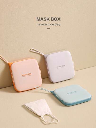 Square Flip-Top Mask Case – Portable, Waterproof & Dustproof For Car/Bag | Ideal For Kids' School & Travel