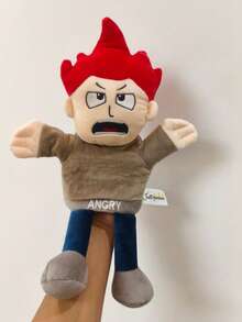 11.81英寸家庭情感手偶，柔软毛绒面部表情手偶，故事玩具，男女童手指偶，聚酯纤维材质，复活节礼物/生日礼物 - 彩色 - 查看 11