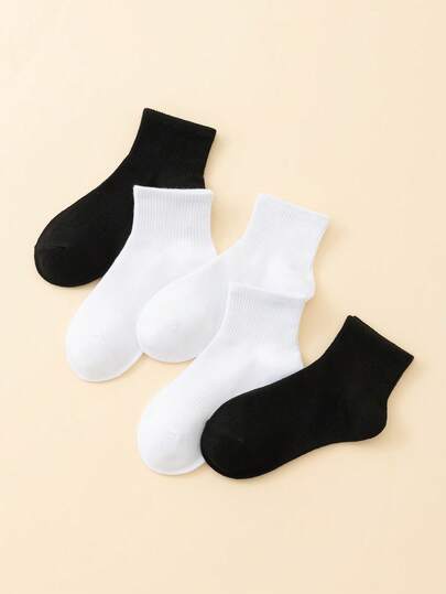 5 pares de calcetines de tobillo de unicolor, que absorben la humedad para deportes