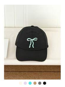 1pc Minimalist Bow & Letter Embroidered Baseball Cap, Unisex Versatile Casual Hat Suitable For All Seasons - Multicolor - View 11