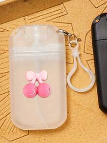 20ml Portable Card-Type Spray Bottle 0.68 Oz Card-Type Perfume Sprayer With Keychain Cute Cherry & Bow Design, Perfect For Attaching To Bags, Purses Or Backpacks For On-The-Go Use - One Size Fits All - View 2