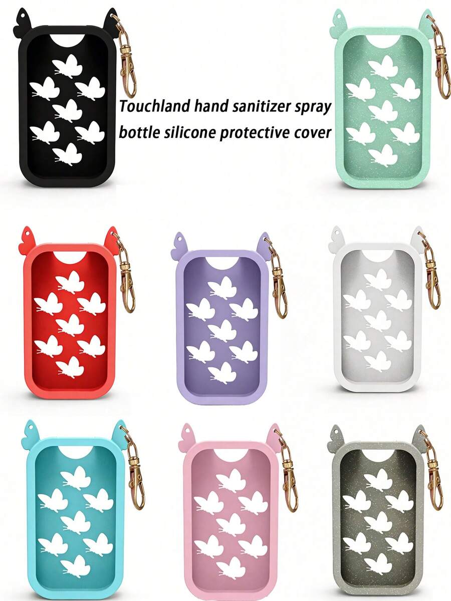 1/4个 30毫升 洗手液蝴蝶硅胶套 香水瓶分隔瓶配件 防摔分隔瓶硅胶套 防漏香水卡分隔瓶硅胶套 带挂钩（不含挂钩）分隔瓶 - 彩色 - 查看 1