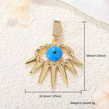 1pc Copper Micro-Inlaid Zirconia Personalized Hip-Hop Luxury Four-Leaf Clover Devil's Eye Pendant, Versatile DIY Bracelet Necklace Earring Accessory Handmade Charm - Multicolor - View 17