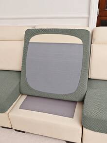 1件/2件/3件装条纹沙发坐垫套，经典简约纯色弹力防尘保护套，适用于酒店、卧室、客厅 - 條紋格沙發坐墊套1人 - 查看 33