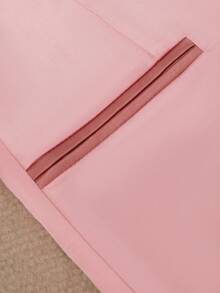 HOMEYEE Blazer Collar Long Sleeve Shirt, Suitable For Spring, Summer, Autumn And Winter, Elegant Casual Formal Wear, Business Office OL Outfit, Plus Size Pink - Pink - View 5
