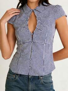 Women Blouses & Shirts - Blue - View 4