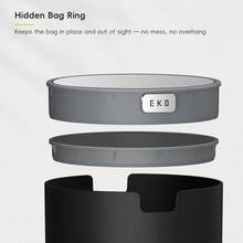 Fandy 0.58 Gal/2.2L Mini Trash Can With Lid, Swing-Top Desktop Trash Can For Bathroom, Countertop, Vanity, Desk Or Office, Small Garbage Bin (Black) - Black22Liters - View 9