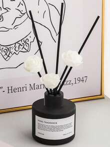 Black White Minimalist Reed Diffuser Set (Includes Reed Diffuser Sticks And Rose Bouquet) | 100ml No-Fire Aromatherapy | Long-Lasting Home Fragrance | Rose Scented Diffuser With Sticks, Room/Bedroom/Home Deccor, Car/Home/Bathroom Accessaries, A-Ir Up Bottle, Room Freshener, Car Air Freshener, Wedding Decorations, Gifts For Women/Mother's Day - Fragrance - View 6