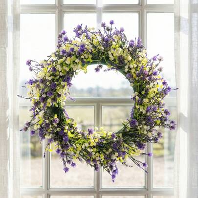 1PC 18in Artificial Plants Garland Lavender Leaf Wall Decor Artificial Flower Summer Wedding Accessories Romantic And Beautiful Gift