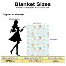 Cartoon Animal Plaid Printed Flannel Blanket - Soft & Comfortable, Suitable For Travel, Camping, Sofa, Bedding - Modern Minimalist Cartoon Print, Comfortable Bedding Accessory For All Seasons, Versatile - Multicolor - View 15