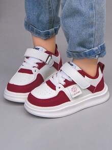 1双男女通用新款透气低帮运动鞋，软底防滑儿童滑板鞋，时尚百搭学生跑步鞋，适合春秋季的婴幼儿休闲鞋 - 紅色 - 查看 7