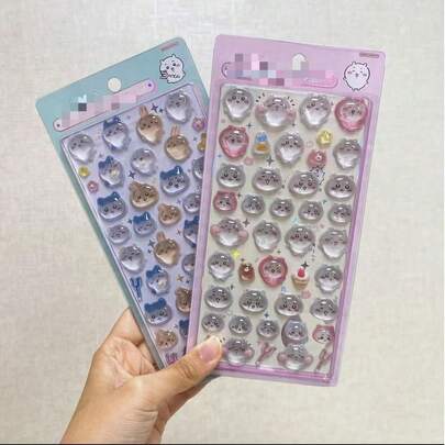 1pc 3D Cute Rabbit Bubble Sticker - Cartoon Embossed Sticker | Adorable Phone Decor, Scrapbooking And DIY Craft Supplies