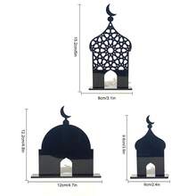 3pcs Islamic Style Moon & Mosque Acrylic Desktop Decor - Available In Multiple Sizes, Suitable For Eid, Ramadan And Home Decor - High Quality Acrylic Crescent Dome Decorations - Middle Eastern Inspired Halal Home Interior Accessories - Black - View 12