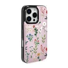 Funda con solapa negra y rosa para iPhone 12, 13, 14, 15, 16, PRO, PRO MAX, MINI, PLUS – Incluye ranuras para tarjetas de crédito y soporte para llaves, funda de teléfono tipo billetera - Rosa - Ver 2