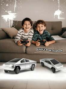 1:12 Scale RC Metal Silver Off-Road Buggy | Realistic 4WD RC Pickup Truck | All-Terrain Remote Control Toy For Boys & Hobbyists - 2.4G [double Electric Version]] - View 3