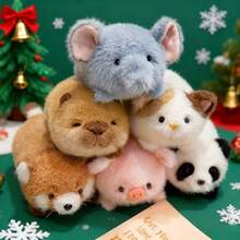 16cm Lindos juguetes de peluche mini - Panda, pingüino, perezoso, zorro, gato, conejo y patito de peluche suave | Mini coleccionables abrazables, adecuados para decoración de oficina, regalos de fiesta de cumpleaños, regalos de Pascua, decoración de cama (opciones de multicolor) - Multicolor - Ver 6
