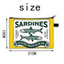 1pc New Sardine Polyester Cosmetic Bag, Fashion Lightweight Makeup Pouch With Multi-Function Zipper, Washable And Seamless Design - Cute Ladies Storage Bag - Multicolor - View 8
