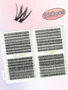 320PCS Large Capacity Lash Book Fluffy C Roll 10-16mm Mixed Length Lash Clusters Natural Appearance Slim, Soft And Lightweight False Eyelashes Easy To Wear Easy To Paste False Eyelash Extension False Eyelash Extension False Eyelash - Black - View 5