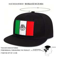 1pc Men's Mexico Flag Snapback Hat, Embroidered Baseball Cap, Street Hip Hop Fashion Casual Hat For Spring, Autumn, Travel, Beach - Hip Hop Hat - View 2