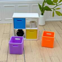 4-Compartment Doll House Storage Cabinet, Miniature Partition Cabinet, Colorful Small Cabinet, Mini Jewelry Storage Box - Ideal For Decorating Your Miniature House - Multicolor - View 6
