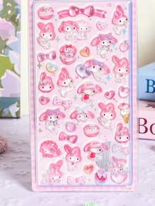 3D Cute Transparent Heart Stickers | Shiny Jelly Stickers, Suitable For Making Albums And Diaries, Gukha, Y2K Style Cute Japanese Stickers, High-Quality Cartoon Animal 3D Crystal Embossed Interesting Stickers, Rhinestone Crystal-Like Clear Texture, Reusable And Reshapable, No Residue - Multicolor - View 13