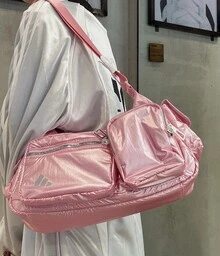 Adidas Versatile Casual Fashion Multi-Pocket Crossbody Shoulder Bag, Women, Soft Pink - Clear Powder - View 4