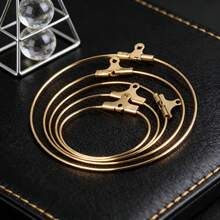 10-Piece 304 Stainless Steel Round Pendant Earrings Circle Hoop Earrings Large Hoop Ear Hook Earrings DIY Earring Accessories - Round - View 1