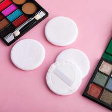 Pink Cotton Round Makeup Powder Puff, Powder Puff, Cotton Velvet Puff, Suitable For Loose Powder, Washable - Multicolor - View 6
