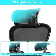 Ergonomic Office Chair: Breathable Mesh Back + Thickened Memory Foam Seat | Adjustable Headrest & Lumbar Support | Silent Casters For Home/Computer Work - Black - View 4