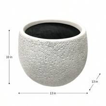 13 Inch Resin Luna Moon Planter, Weather-Resistant Durable Outdoor/Indoor Garden Pot - 預設 - 查看 5
