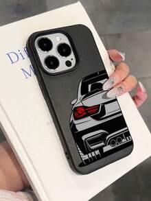 1 pieza Funda de teléfono suave, a prueba de agua y golpes, con patrón de coche negro y gris, antideslizante, adecuada como regalo de cumpleaños/festividad para amigos, familia, parejas, compatible con [modelo de teléfono] - Multicolor - Ver 5