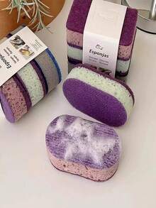 3pcs Dish Washing Sponge Set, Double-Sided Kitchen Cleaning Nano Sponge Scrubber - A - View 1