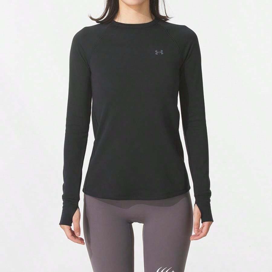 Under Armour Base Crew 3.0 Women's Casual Soft & Breathable Long Sleeve T-Shirt, 1343320-001 - Black - View 1