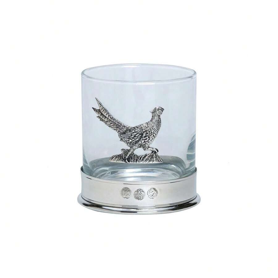 Bisley Pewter Whisky Glass Running Pheasant Shooting Hunting Gift - Multicolor - View 1