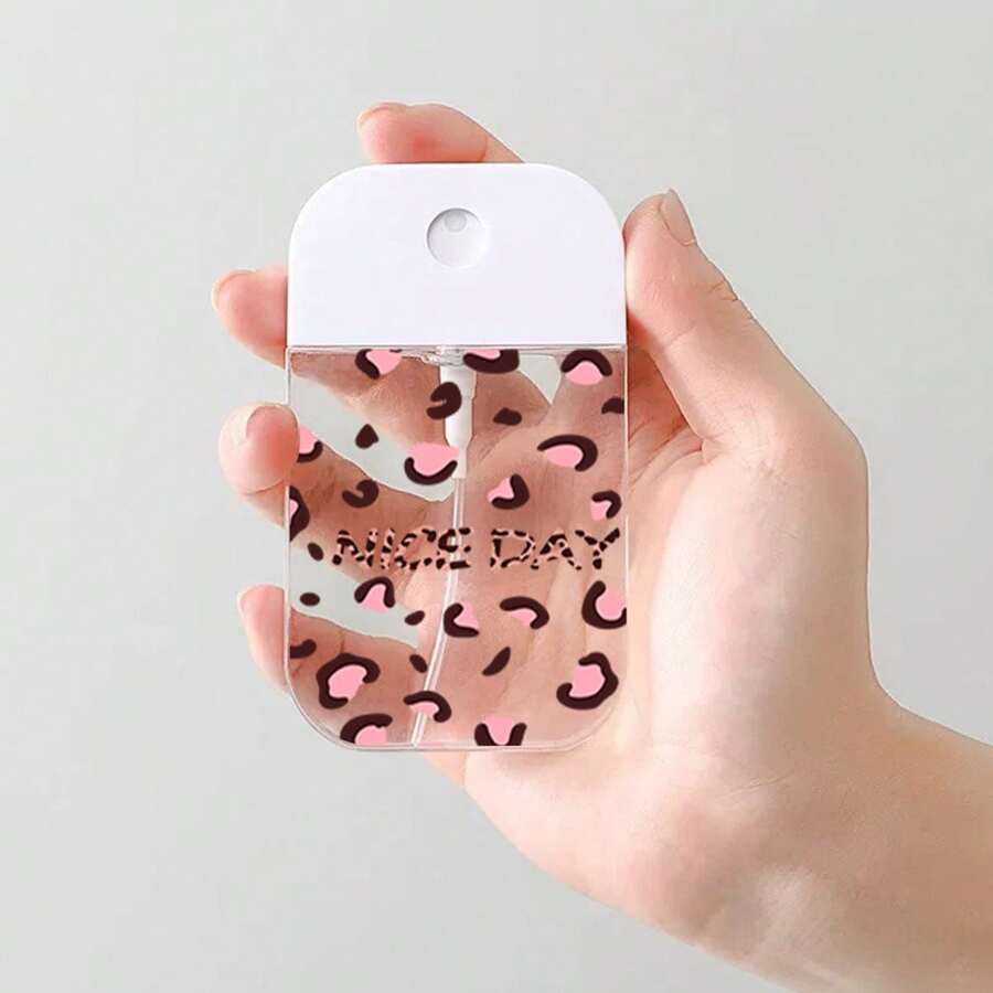 1个新款时尚个性化美拉德棕色豹纹白色香水可填充瓶，是春季旅行和情人节的理想礼物，时尚纳米喷雾补充瓶，保湿便携，简约百搭设计 - 彩色 - 查看 1