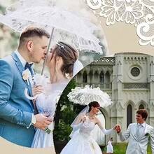1 pièce Grand parapluie de mariée, parapluie de mariée style européen en dentelle, convient pour la décoration de la mariée, accessoire de photographie, protection solaire, manche robuste et résistant au vent, accessoire de mariage, décoration extérieure - Multicolore - Voir 5