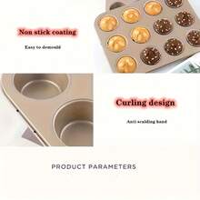 1pc 6-Cup Semi Sphere Non-Stick Baking Pan, Champagne Gold Dome Cake Mold For Hot Cocoa Bombs, Chocolate & Mousse Dessert Tray - Multicolor - View 6