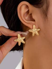 1对时尚优雅的海星耳环（女士款） - 海星耳環 - 查看 6