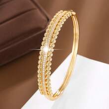 1pc Minimalist Geometric Sphere Design Artificial Zirconia Inlaid Women Bracelet - Multicolor - View 1