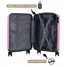 Set Maletas Kit Viaje Mano Avion 20in Con Caja  Maquillaje - Blanco y Negro - Ver 10