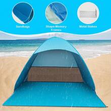 Our Lightweight And Portable Pop-Up Beach Tent Features UPF 50+ UV Protection! It Makes A Great Gift For Christmas, Halloween, Or Thanksgiving. - Multicolor - View 6