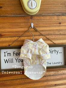 Tongaroo 春季新款可爱印花蕾丝边宠物猫狗衬衫，适合贵宾犬、马尔济斯犬、泰迪犬等小型犬。 - 黃色 - 查看 3